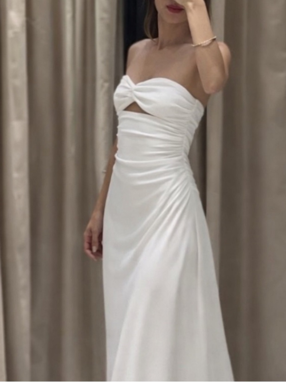 Zara White Strapless Dress